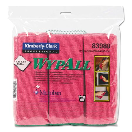 WYPALL Microfiber Cloths, Reusable, 15 3/4 x 15 3/4, Red, PK24 83980